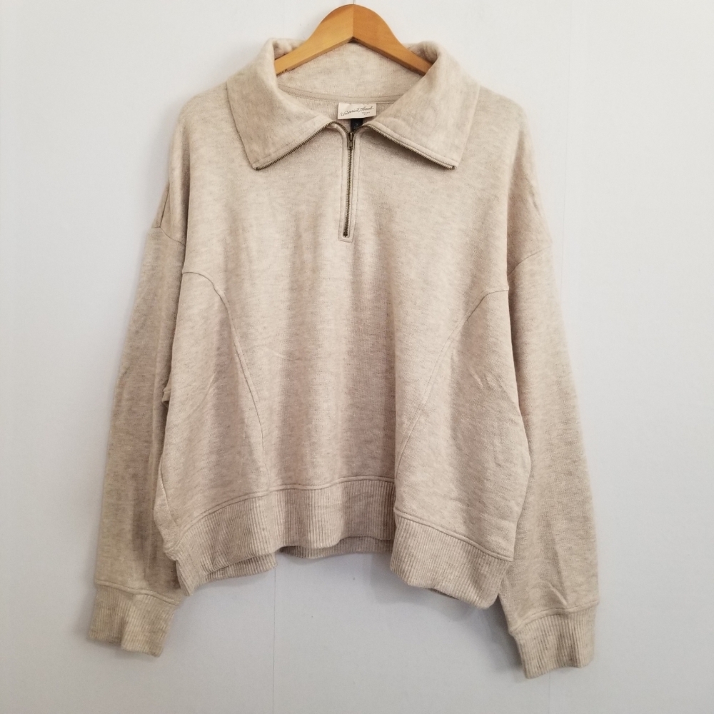 NWT Universal Thread Beige Heather Oatmeal Collared Pullover Sweater Size 3X